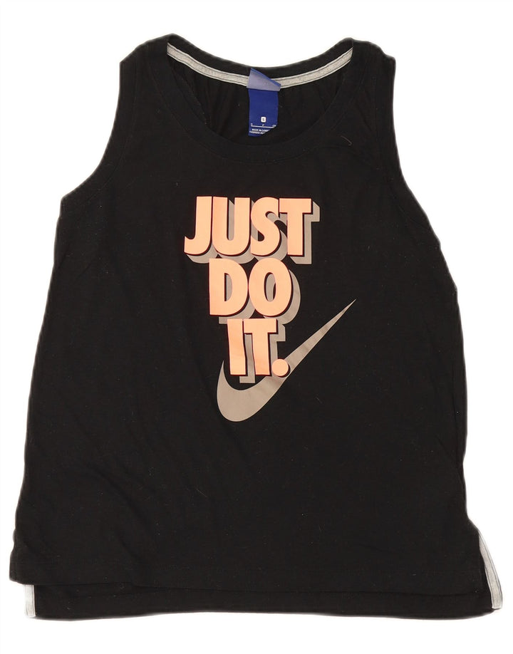 Γυναικείο γραφικό γιλέκο Nike τοπ UK 10 Small Black Polyester