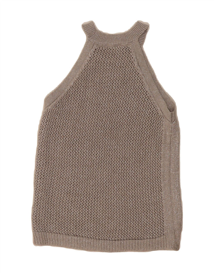 MARKS & SPENCER Womens Vest Tank Top UK 10 Small Grey Vintage Marks & Spencer and Second-Hand Marks & Spencer from Messina Hembry 