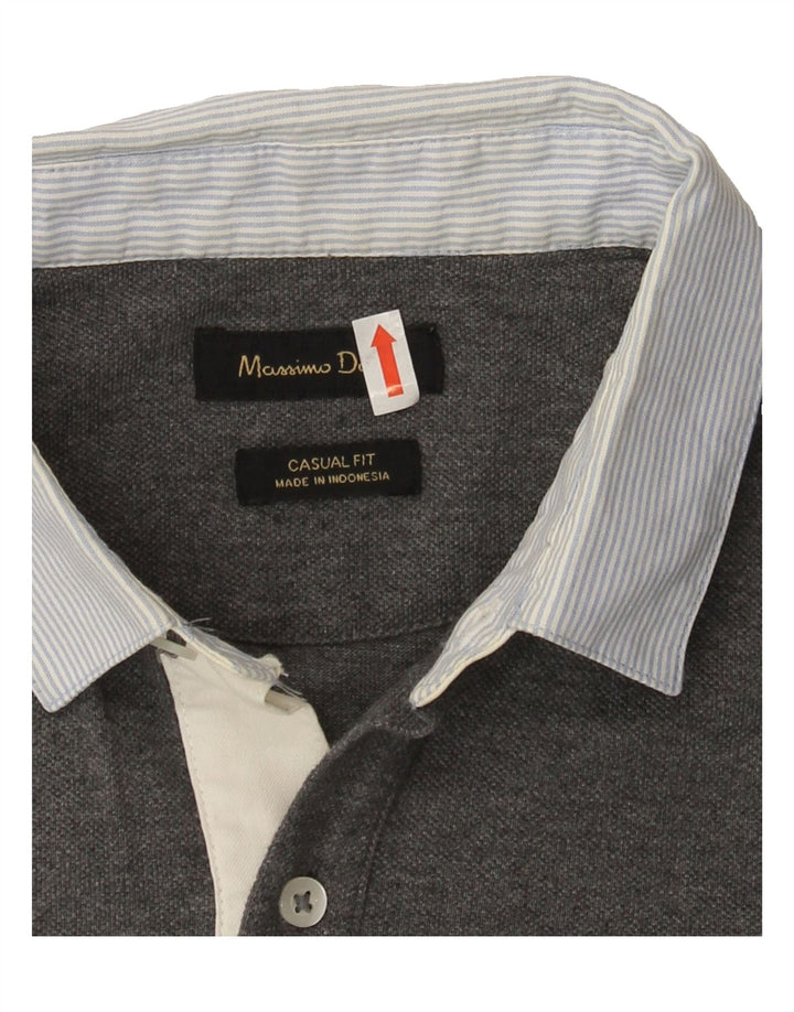 MASSIMO DUTTI Mens Casual Fit Polo Shirt Medium Grey Vintage Massimo Dutti and Second-Hand Massimo Dutti from Messina Hembry 