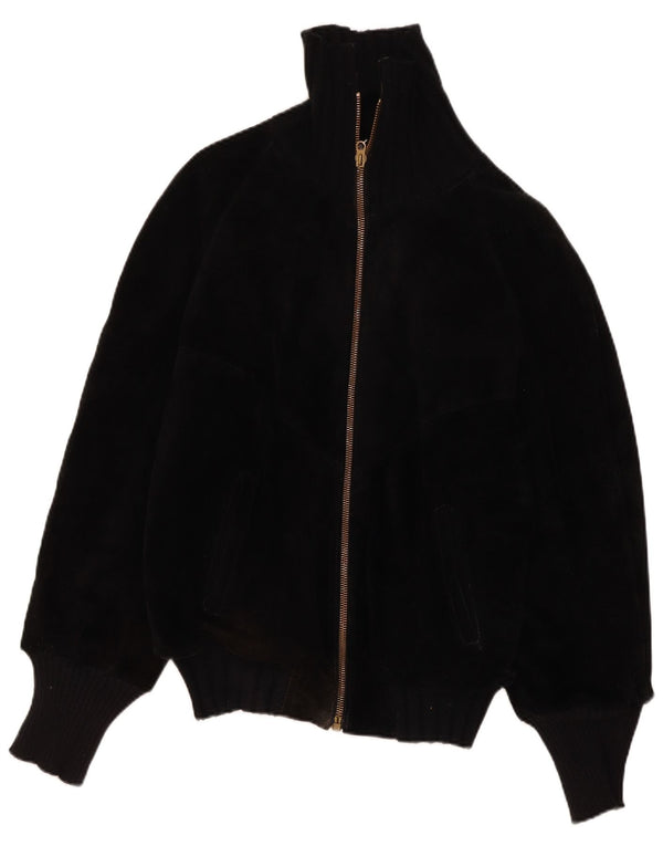 Vintage Ανδρικό Sherpa Δερμάτινο Μπουφάν IT 44 XS Μαύρο Ρετρό