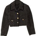 Vintage γυναικείο σακάκι 3 κουμπιών Crop Blazer IT 42 Medium Black Check