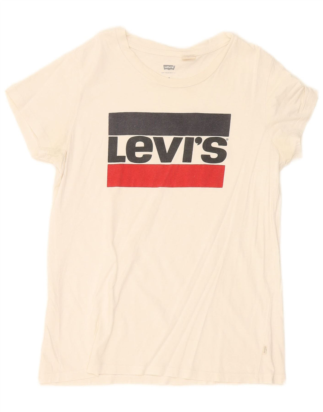 Γυναικείο γραφικό T-Shirt Levi's Top UK 12 Medium White