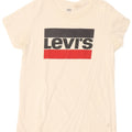 Γυναικείο γραφικό T-Shirt Levi's Top UK 12 Medium White