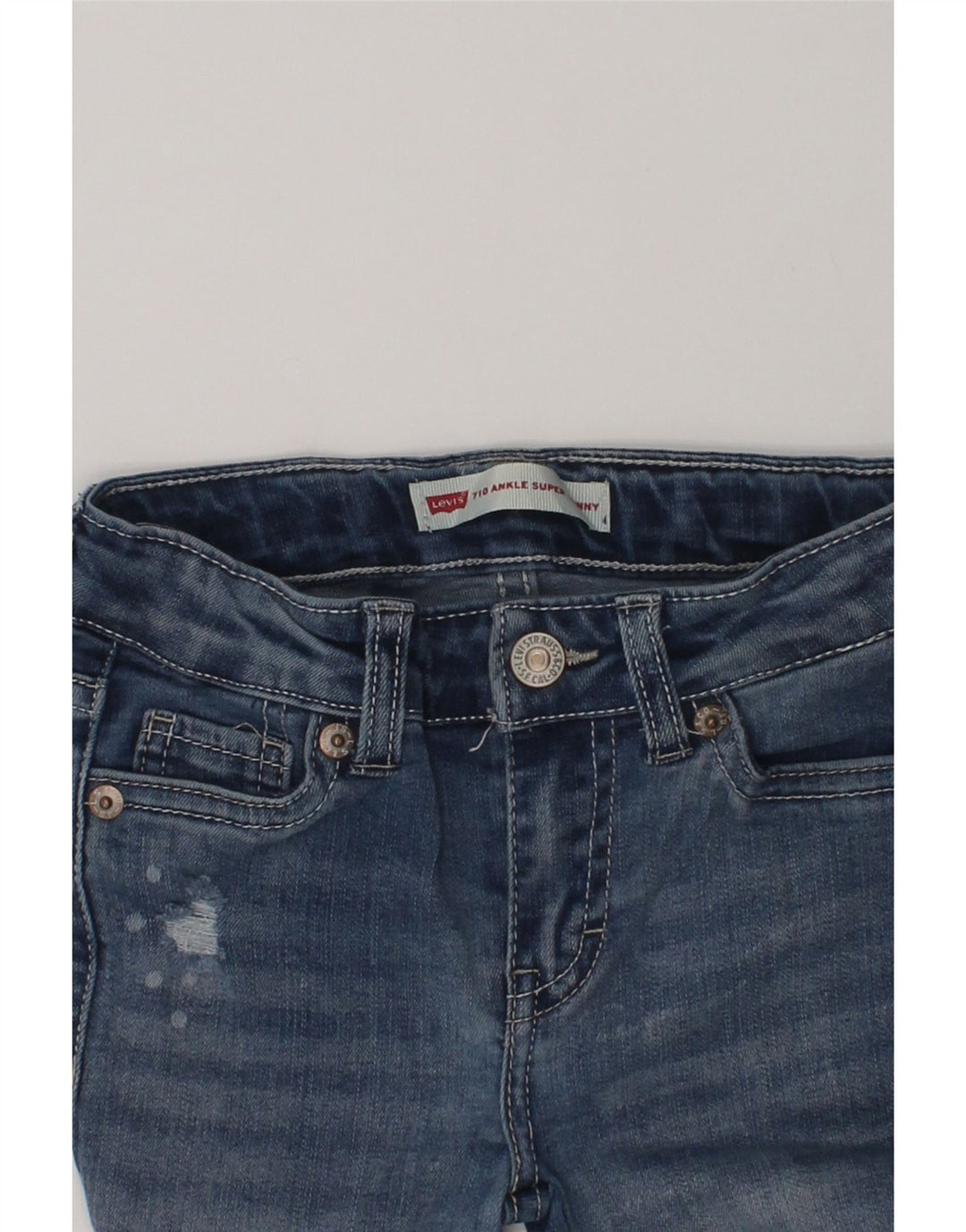 LEVI'S Girls Skinny Jeans 4-5 Years W20 L17  Blue Cotton | Vintage Levi's | Thrift | Second-Hand Levi's | Used Clothing | Messina Hembry 