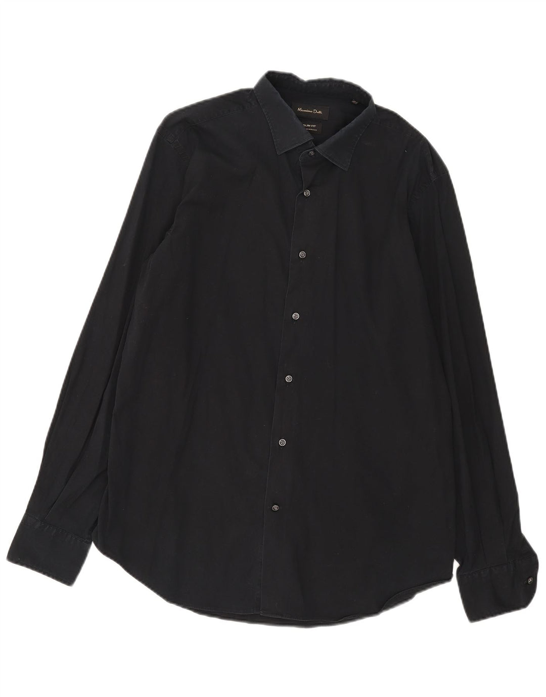 Ανδρικό πουκάμισο Massimo Dutti Slim Fit XL Μαύρο
