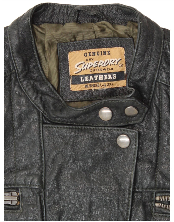 Γυναικείο Δερμάτινο Μπουφάν SUPERDRY UK 14 Medium Black Leather