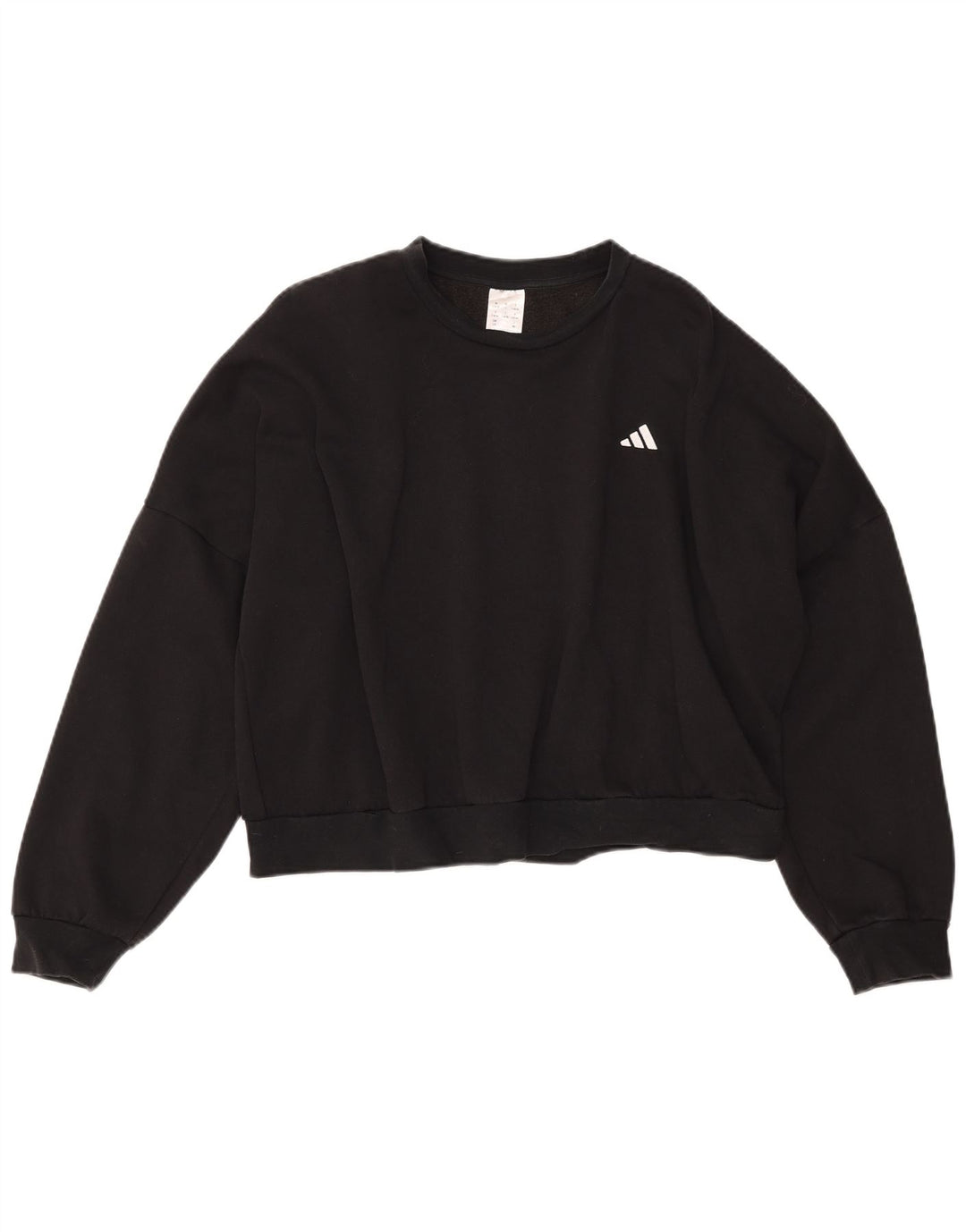Γυναικεία φούτερ ADIDAS Crop Oversized Jumper UK 16/18 μεγάλο μαύρο βαμβακερό