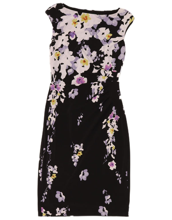 Γυναικείο φόρεμα με θήκη Ralph Lauren US 4 Small Black Floral Polyester