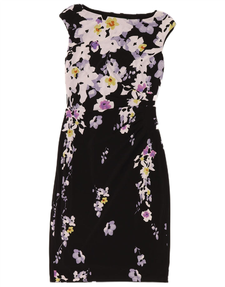 Γυναικείο φόρεμα με θήκη Ralph Lauren US 4 Small Black Floral Polyester
