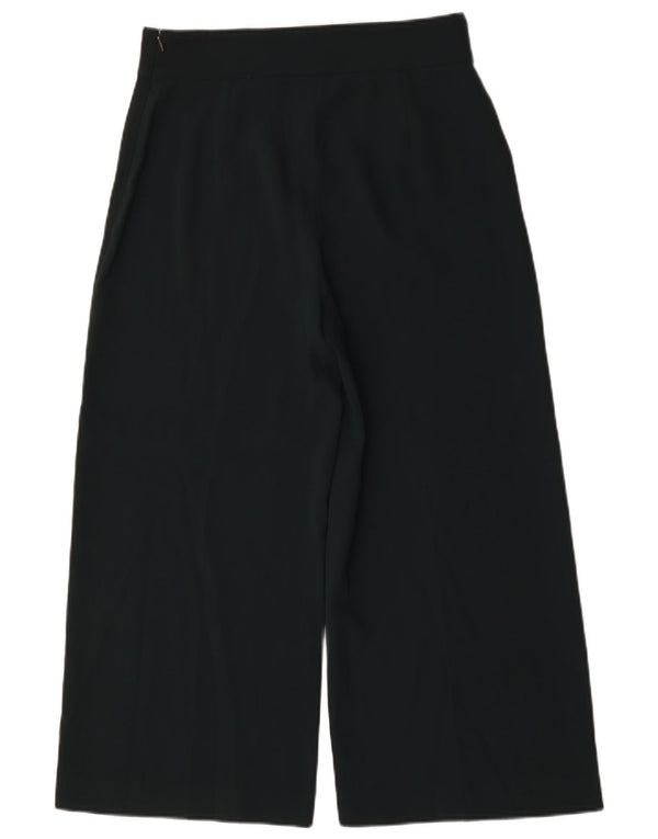 Zara Womens Wide Leg Cropped Trousers Large W30 L26 Green Polyester