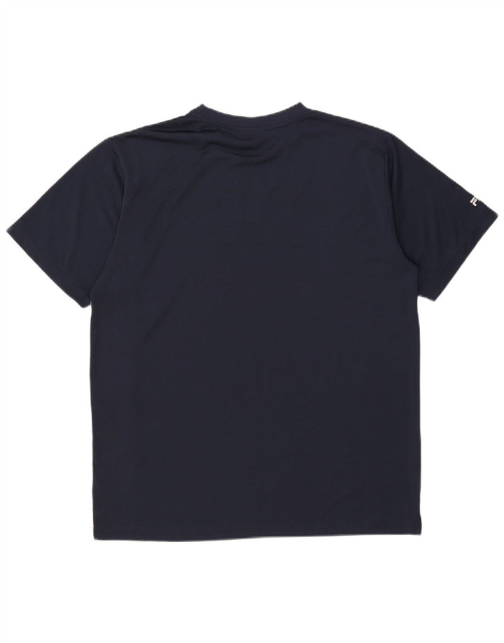 Ανδρικό T-Shirt Fila Top Large Navy Blue Colorblock Πολυεστέρας