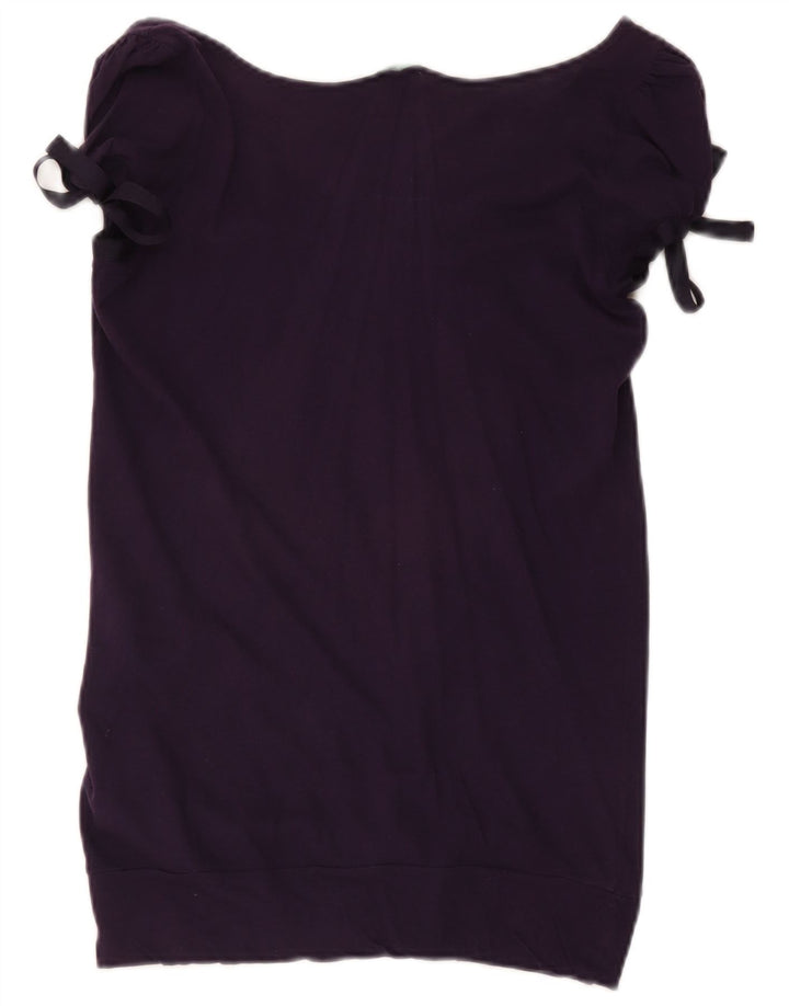 Benetton Γυναικεία Μπλούζα Τοπ UK 14 Large Purple Cotton