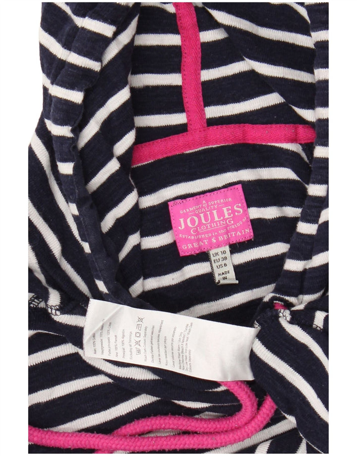 Joules Γυναικεία κουκούλα μακρυμάνικο UK 10 Small Navy Blue ριγέ βαμβακερό