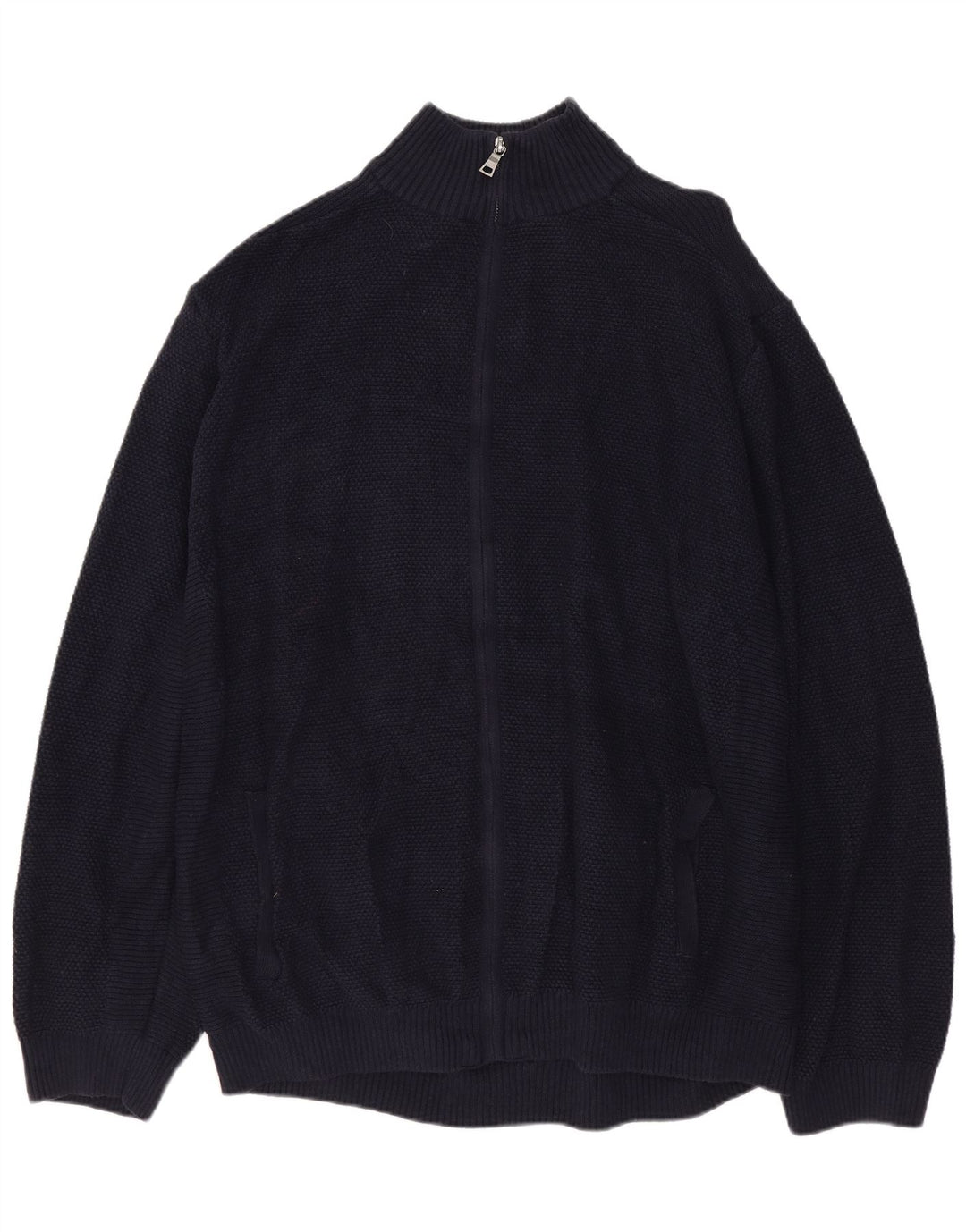 MARKS & SPENCER Ανδρικό πουλόβερ ζακέτα 2XL Navy Blue Cotton