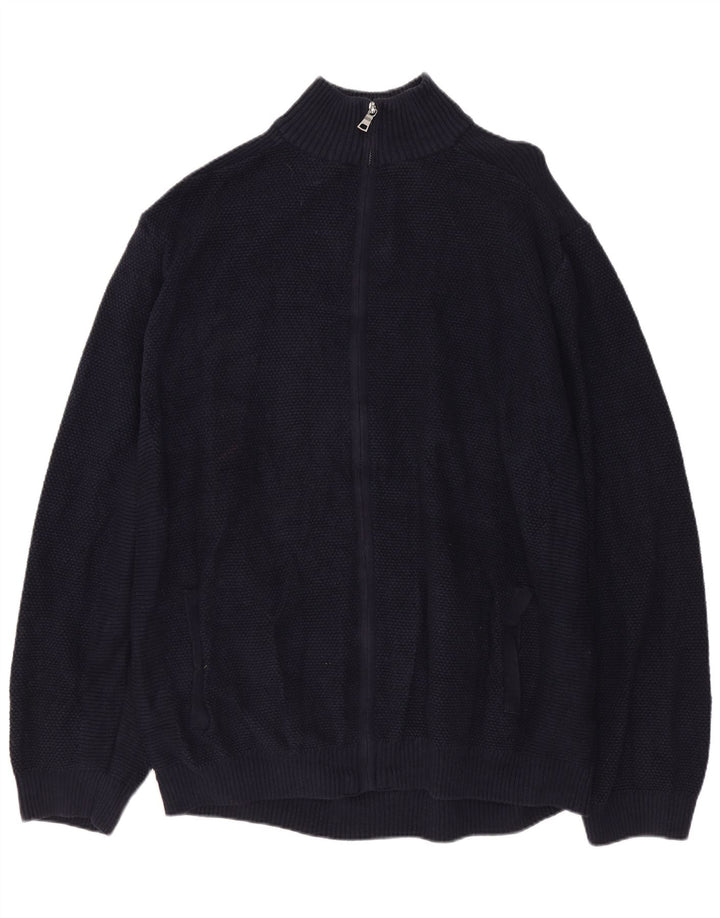 MARKS & SPENCER Ανδρικό πουλόβερ ζακέτα 2XL Navy Blue Cotton