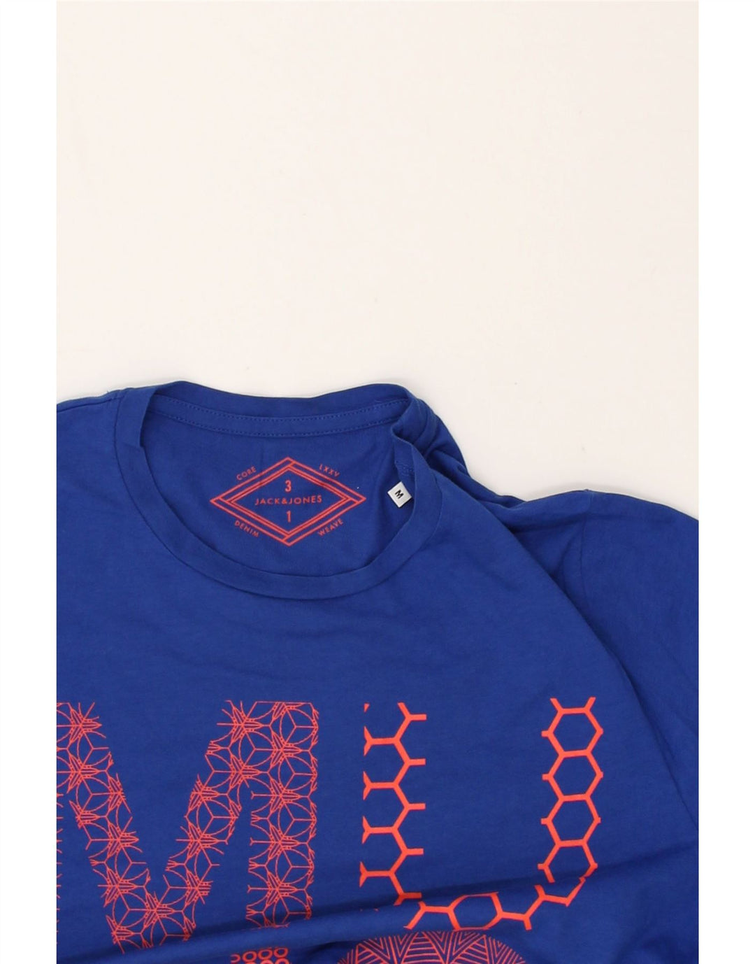 JACK & JONES Mens Graphic Top Long Sleeve Medium Blue Cotton | Vintage Jack & Jones | Thrift | Second-Hand Jack & Jones | Used Clothing | Messina Hembry 