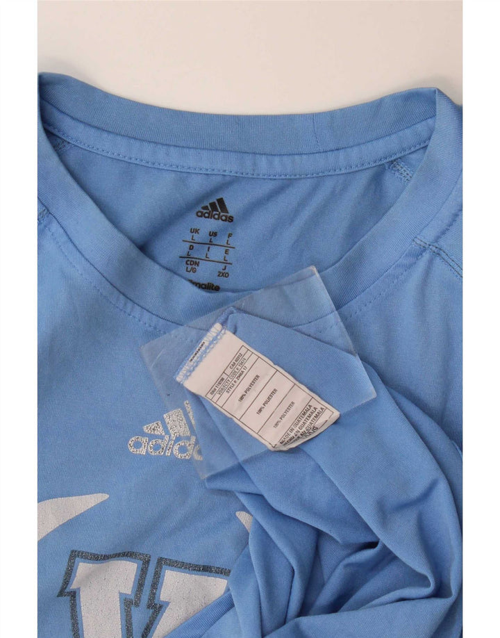 Adidas Mens Villanova Graphic Top Μακρυμάνικο Μεγάλο Μπλε Πολυεστέρας