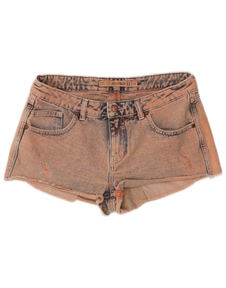 Zara Γυναικείο Denim Distressed Hot Παντελόνι EU 40 Medium W30 Pink