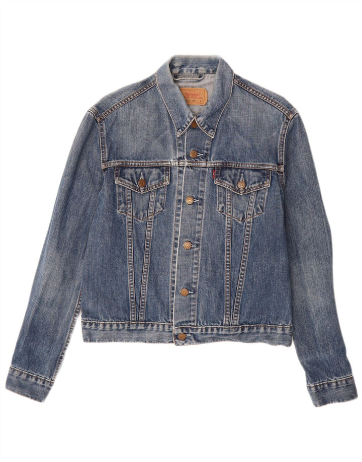 LEVI'S Γυναικείο Τζιν Μπουφάν UK 14 Μεγάλο Μπλε Βαμβακερό