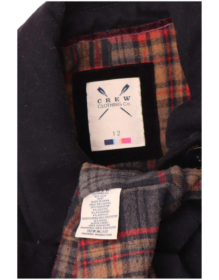 Crew Clothing Γυναικείο παλτό μπιζελιού UK 12 Medium Navy Blue Wool