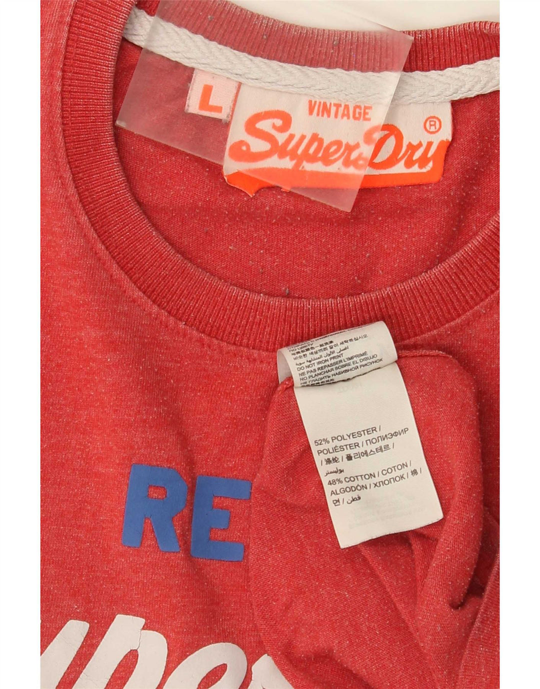 Ανδρικό γραφικό T-Shirt Superdry Top Large Red Polyester