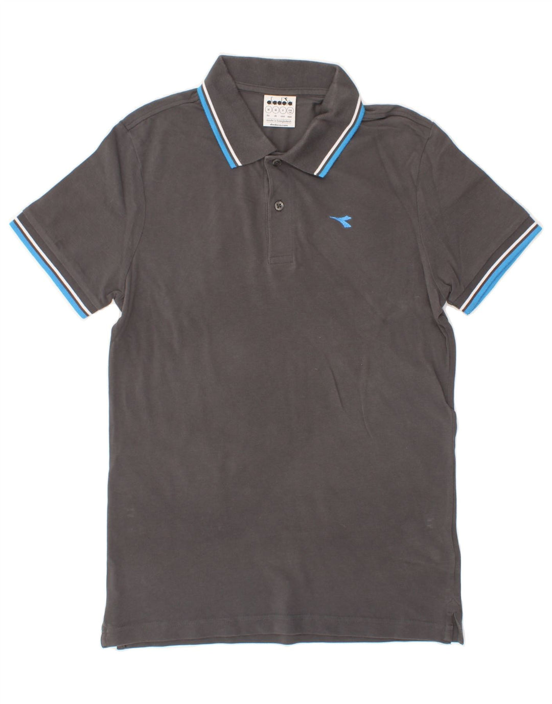DIADORA Mens Polo Shirt Medium Grey Cotton Vintage Diadora and Second-Hand Diadora from Messina Hembry 