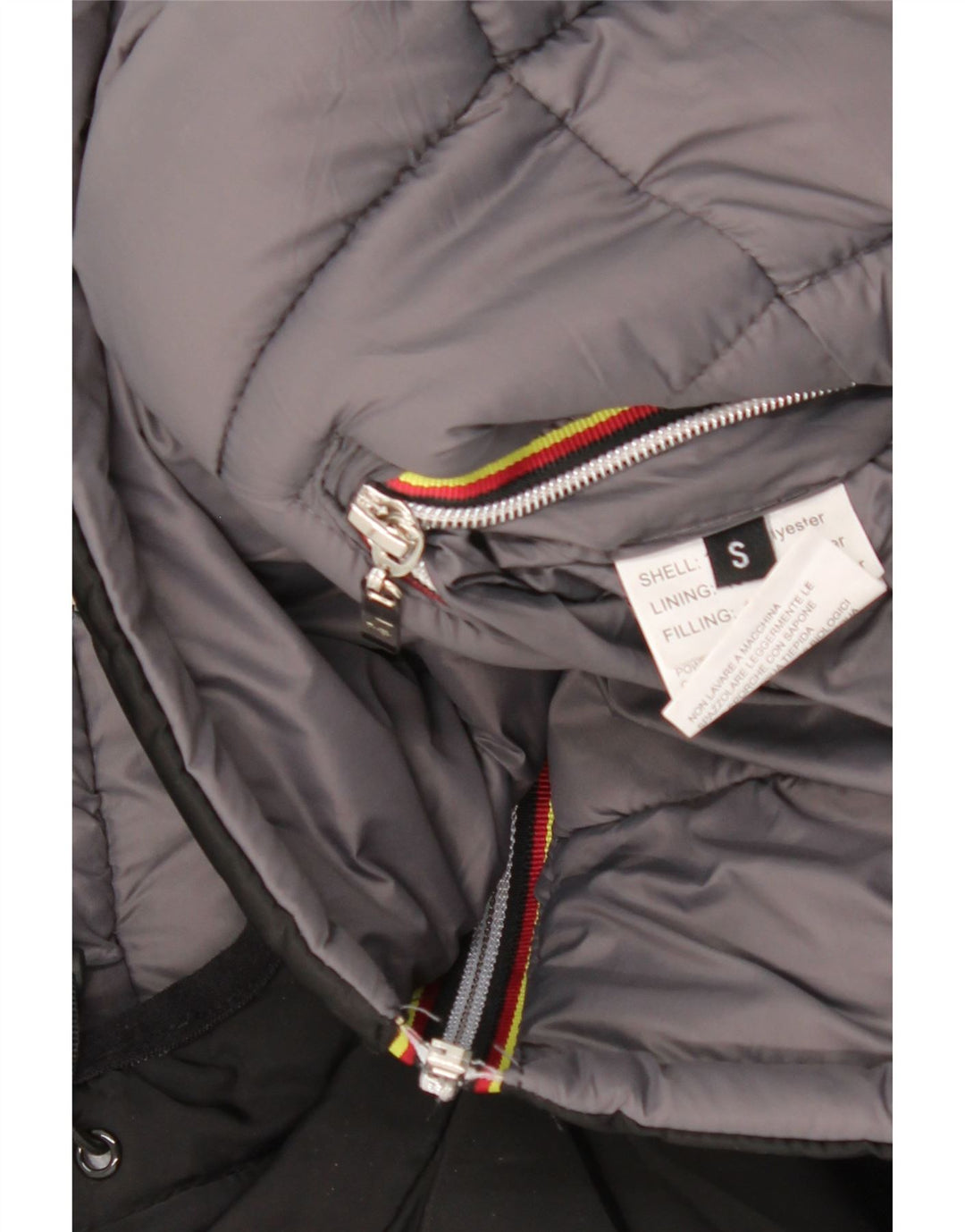 K-WAY Womens Reversible Hooded Padded Coat UK 10 Small Grey Polyester Vintage K-Way and Second-Hand K-Way from Messina Hembry 
