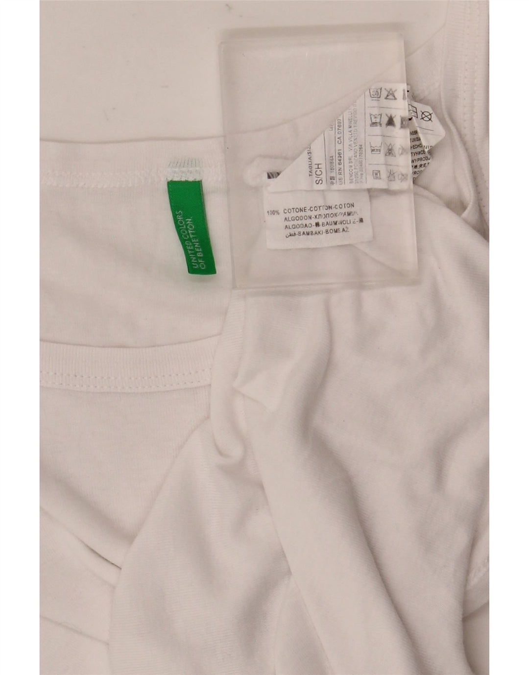 Benetton Womens Cami Top UK 10 Small White Cotton
