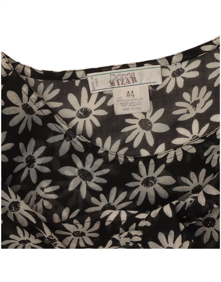 DONNA MIZAR Γυναικείο μάξι φόρεμα IT 44 Μεσαίο μαύρο φλοράλ βαμβακερό