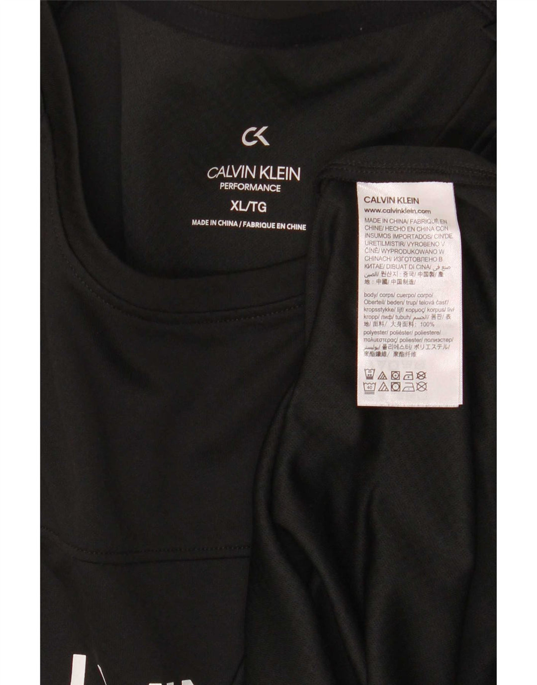 Calvin Klein Ανδρικό γραφικό T-Shirt Top XL Μαύρο Πολυεστέρας