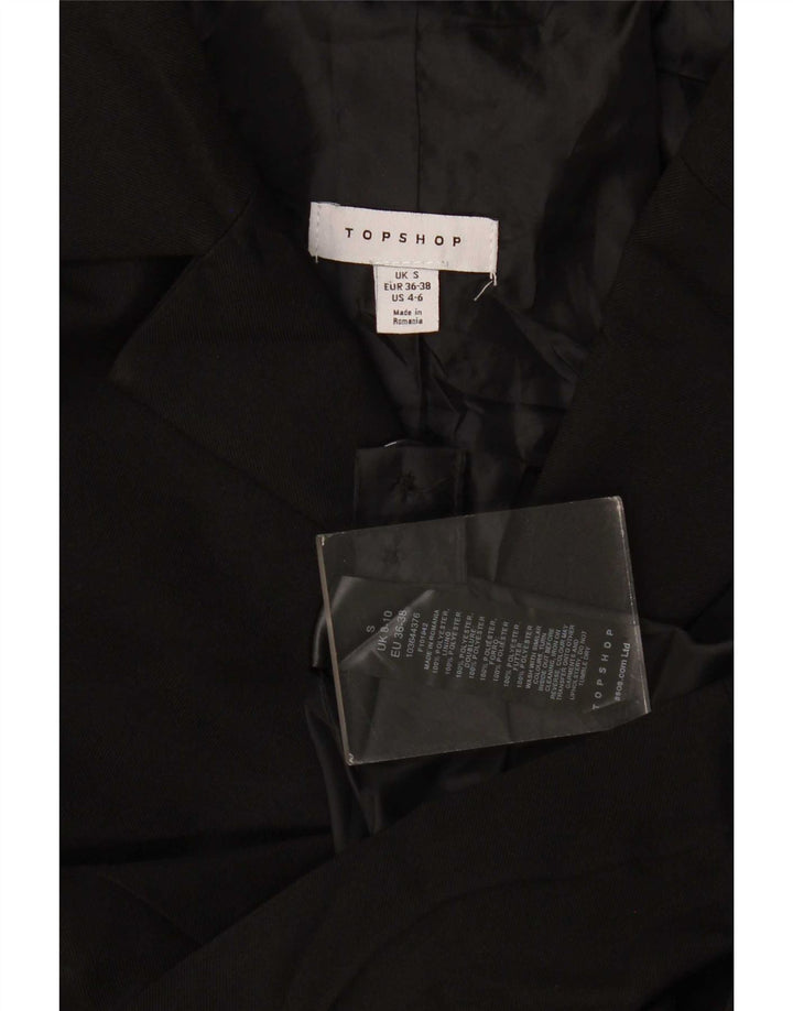 Topshop Γυναικείο Μπουφάν blazer με 3 κουμπιά μεγάλου μεγέθους UK 10 μικρού μαύρο πολυεστέρα
