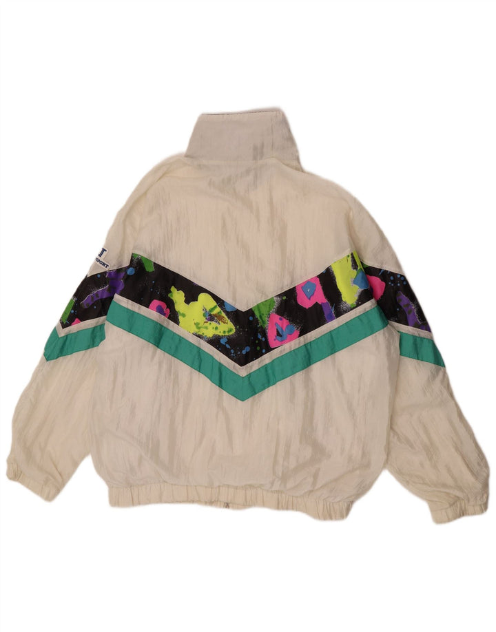 Vintage γυναικεία υπερμεγέθη αθλητική φόρμα Top Jacket EU 46 XL White Colourblock