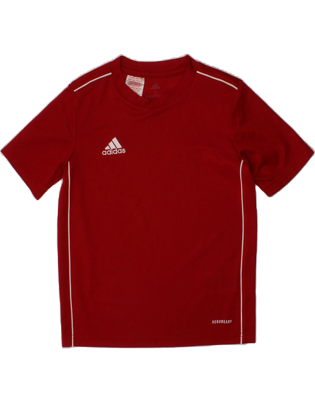 ADIDAS Boys Aeroready T-Shirt Top 9-10 Years Small  Red Polyester Vintage Adidas and Second-Hand Adidas from Messina Hembry 