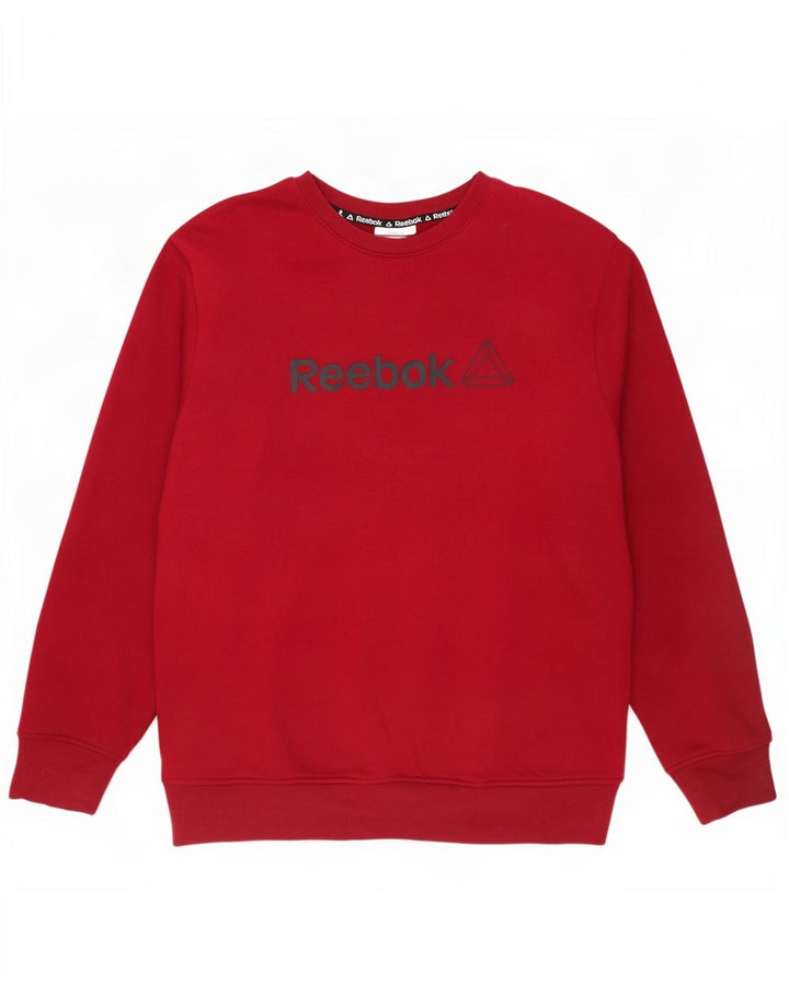 Ανδρικό γραφικό φούτερ Reebok Jumper μεγάλο κόκκινο βαμβακερό