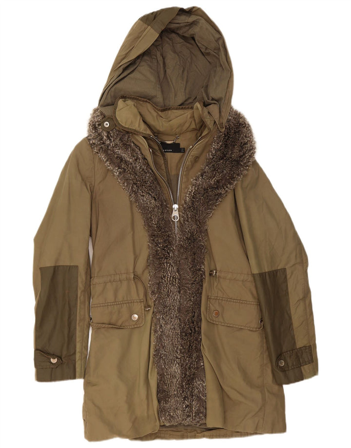 Karen Millen Γυναικείο μπουφάν Parka με κουκούλα UK 12 Medium Khaki Polyester