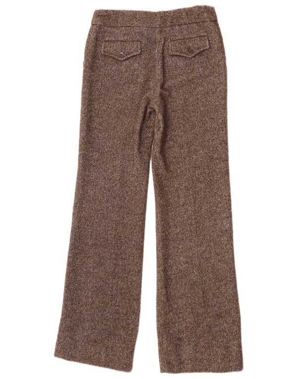 Zara Γυναικείο ίσιο παντελόνι Chino EU 36 XS W26 L33 Μαλλί με λυγισμένα καφέ