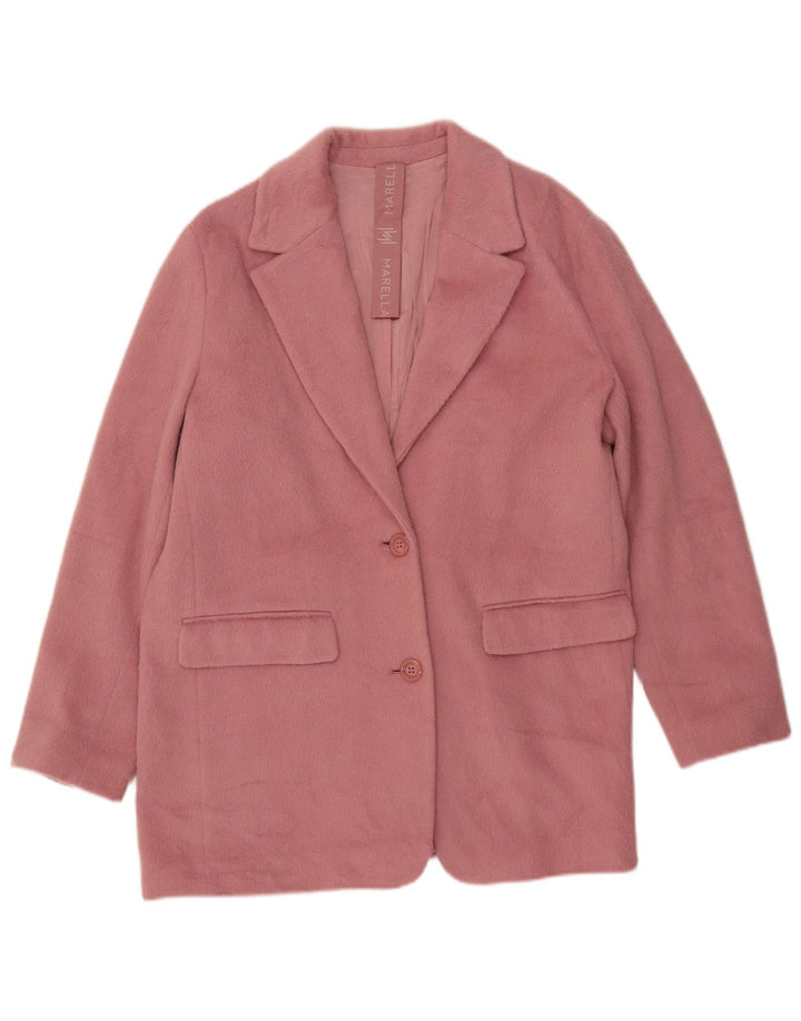Marella Γυναικείο Longline 2 Κουμπι Μπουφάν Blazer IT 48 XL Pink Wool