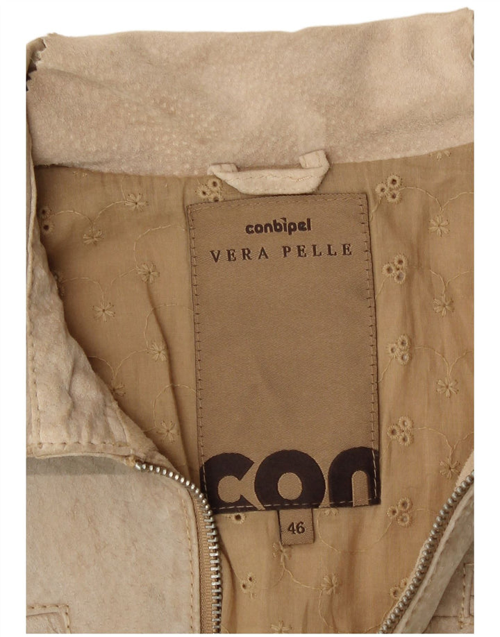 Conbipel Γυναικείο Bomber Suede Jacket IT 46 Large Beige Leather
