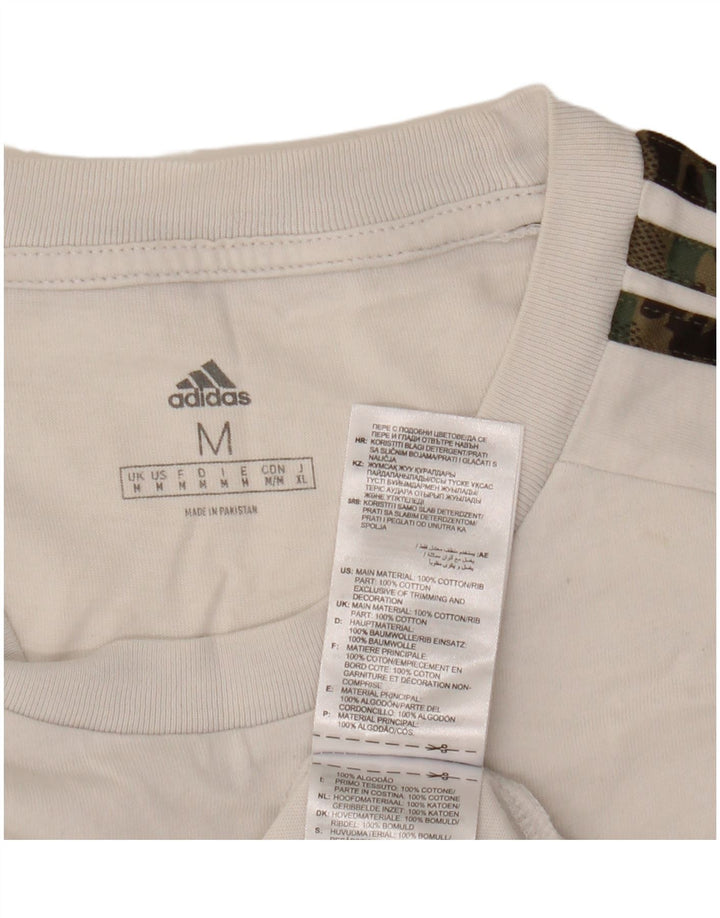 Ανδρικό T-Shirt Adidas Τοπ μεσαίο λευκό βαμβακερό