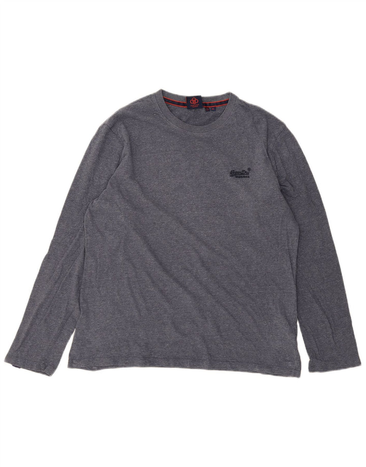 Ανδρικό μπλουζάκι SUPERDRY Μακρυμάνικο XL Μπλε βαμβακερό