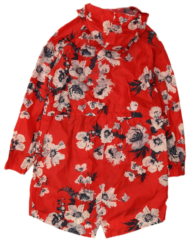 Joules Γυναικείο Αδιάβροχο με κουκούλα UK 12 Medium Red Floral Polyester