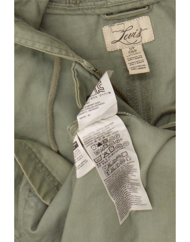 Levi's Womens Hooded Utility Jacket UK 10 Small Green Cotton
