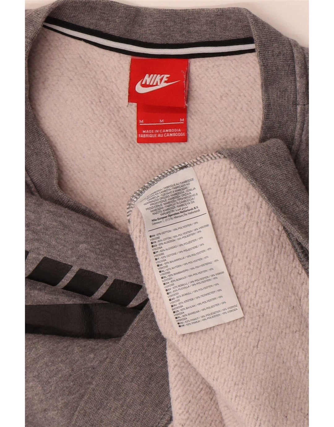 Γυναικείο γραφικό φούτερ Nike Jumper UK 14 Βαμβακερό μεσαίο γκρι