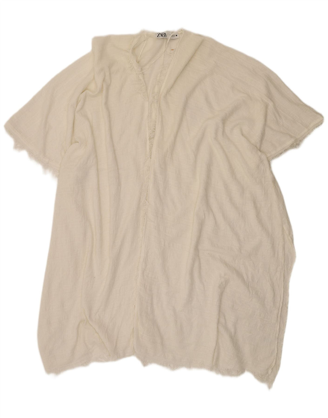 Zara Γυναικεία κοντομάνικη ζακέτα Oversized UK 14 Medium White