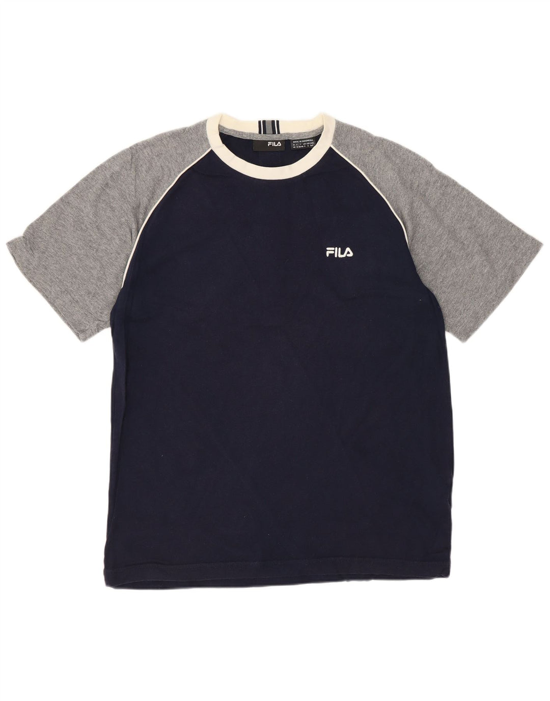 Ανδρικό T-Shirt Fila Top Small Blue Navy Colourblock Βαμβακερό