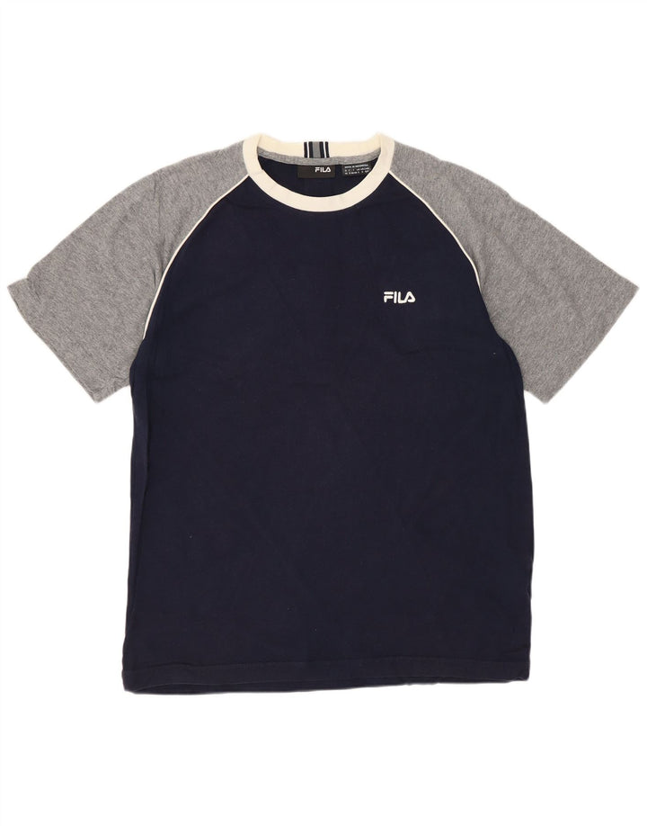 Ανδρικό T-Shirt Fila Top Small Blue Navy Colourblock Βαμβακερό