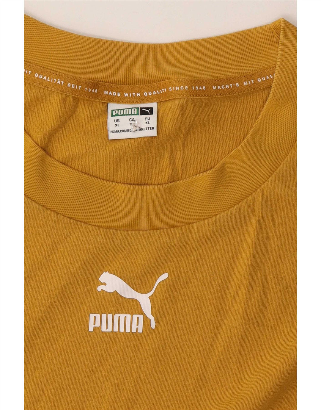 Ανδρικό γραφικό μπλουζάκι Puma, κίτρινο βαμβακερό XL