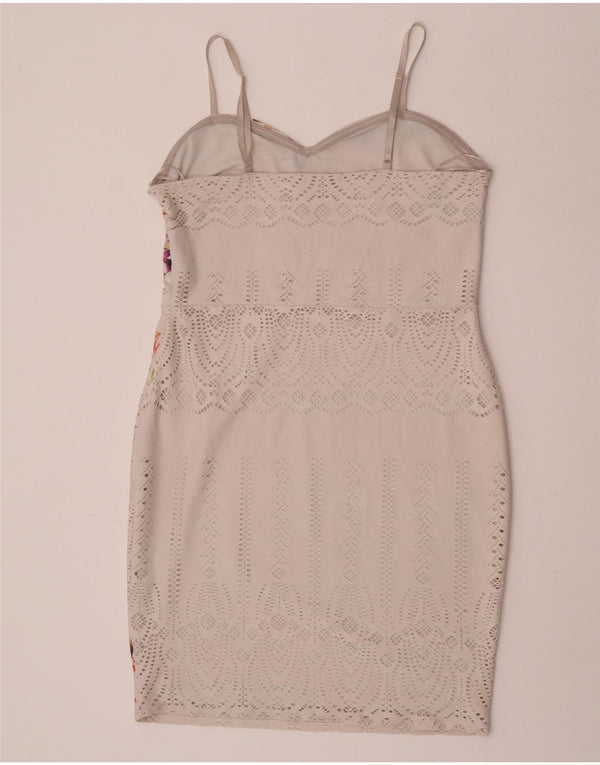 Lipsy Γυναικείο Αμάνικο Bodycon Φόρεμα UK 18 XL Λευκός φλοράλ πολυεστέρας