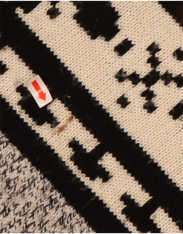 VINTAGE Ανδρικό πουλόβερ με ρολό λαιμόκοψη 2XL ακρυλικό γκρι Fair Isle