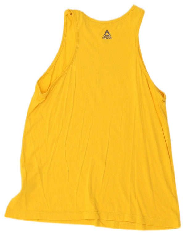 Reebok Womens Les Mills Graphic Vest Top UK 8/10 Small Yellow